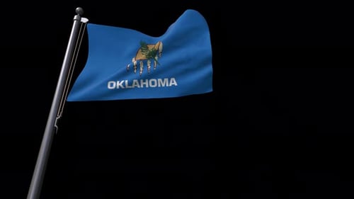 Oklahoma State Flag Waving Realistic Animation