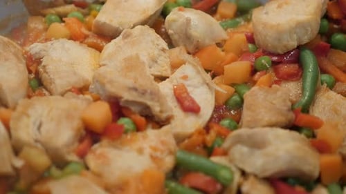 Close Up of Chicken with Mixed Vegetables