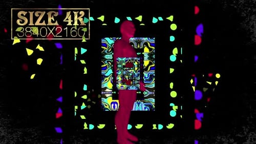 Vibrant Abstract Human Figure with Glitch Art Loop
