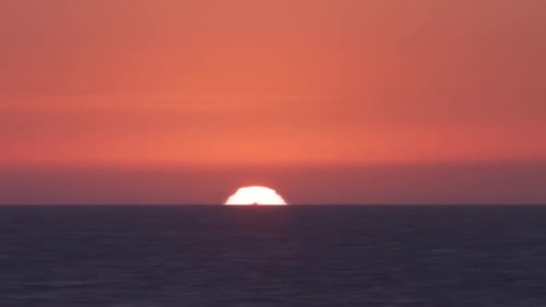 Ocean Horizon at Sunrise with Golden Glow