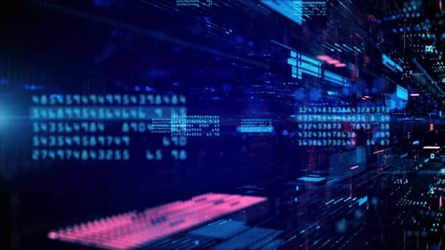 Futuristic Digital Data Stream Technology Background Loop