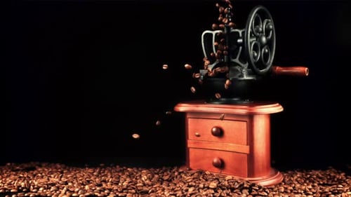 Super Slow Motion on the Coffee Grinder Falls Coffee