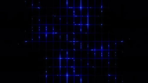 Glowing Blue Neon Grid Looping Motion Background