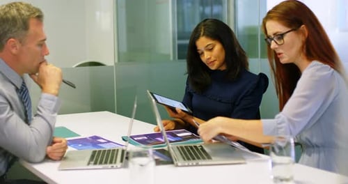 Business Team Working Together in Modern Office