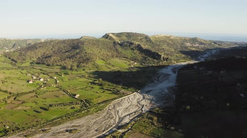 Aerial view of the Calabrian hilly landscape