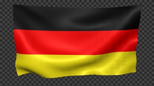 Waving Germany Flag Loop with Alpha Channel