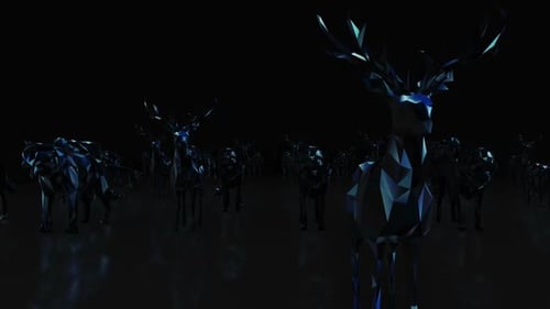 Abstract Geometric Animals Walking Loop