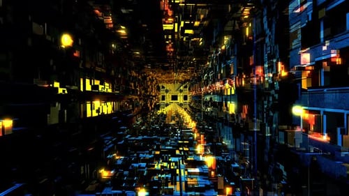 Goldlicht-Techno-Tunnel