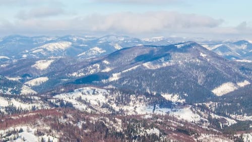 Beautiful Winter Landscape in the Mountains