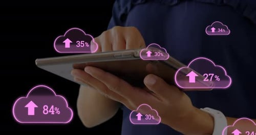 Neon Cloud Upload Progress Animation