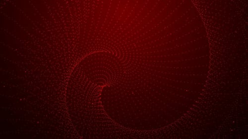 Red Color Technology Digital Particle Rotated Animated Background