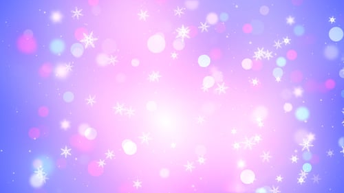 Winter Snowflakes and Colorful Bokeh Lights Festive Holiday Background Loop