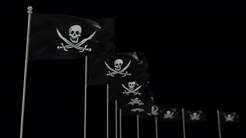 Die Animation „Piratenreihe der Flaggen“ beinhaltet einen Alpha-Kanal