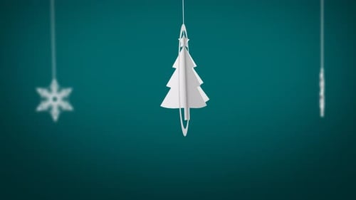 Modern Christmas Tree and Snowflakes Holiday Animation