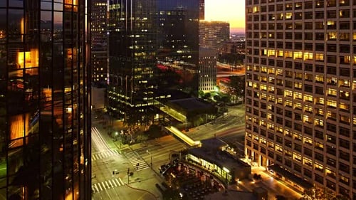 Skyscrapers and traffic
