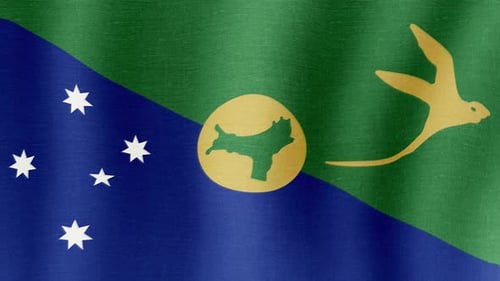 Christmas Island Flag Waving Realistic Fabric Loop