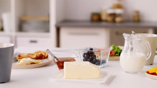 Healthy Breakfast Spread on a Bright Kitchen Table