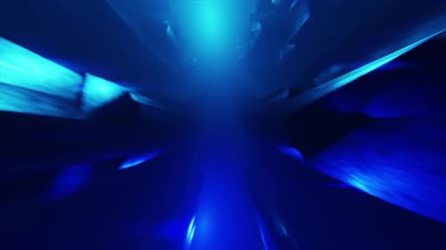 Blaue Schleife mit geschwungenen Formen