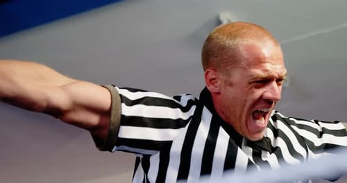 Aggressive referee shouting