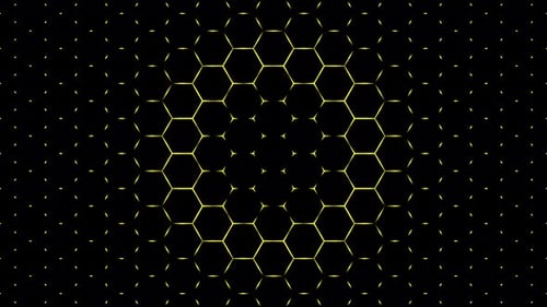 Glowing Hexagon Pattern Grid Expanding Technology Background