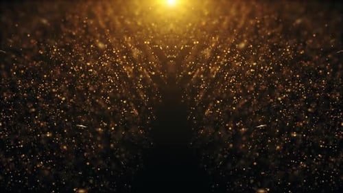 Sparkling Golden Particles and Stars Celebration Background