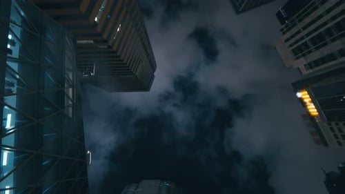 Business Buildings at Night Time