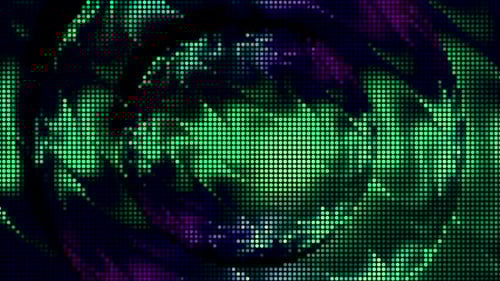 Colorful circles and rippling liquid surface, seamless loop