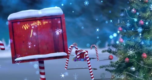 Christmas Holiday Animation with Tree and Candy Canes
