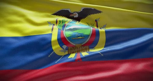 Realistic Waving Ecuador Flag Animation
