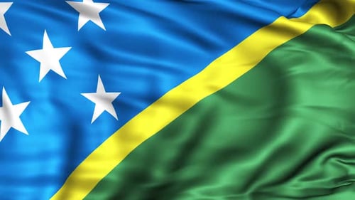 Realistic Waving Flag of Solomon Islands