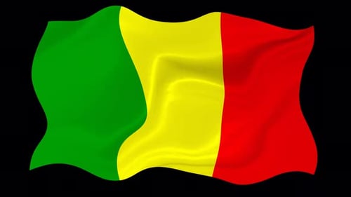 Waving Mali Flag Seamless Loop Animation
