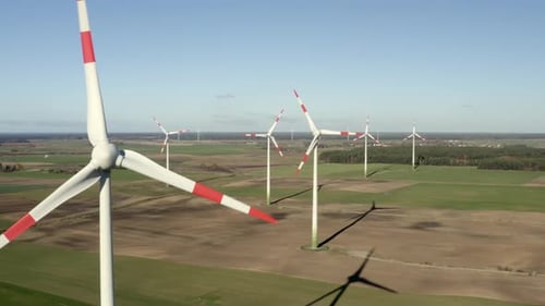 Wind Farm Turning Windmills