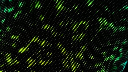 Glowing Green Color Technology Particle Line Animation