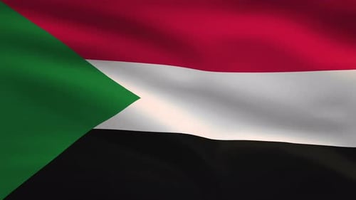 Realistic Waving Sudan National Flag