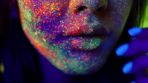 Faces with fluo effects