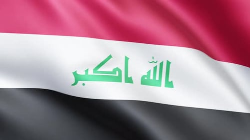 Detailed Waving Flag of Iraq Seamless Animation