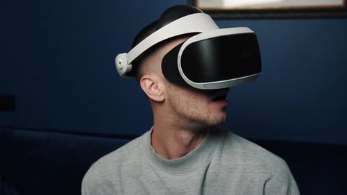 Man Using Virtual Reality Headset
