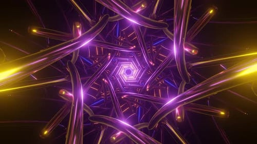 Multicolot Trippy Pattern Animation Visual 3D Mandala Spiritual Tunnel with Sacred Geometry Light