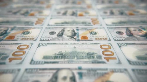 USA dollars printing, 100 USD banknotes