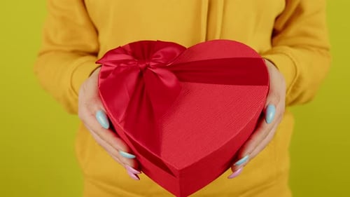 Heart Shaped Gift Held by Hands