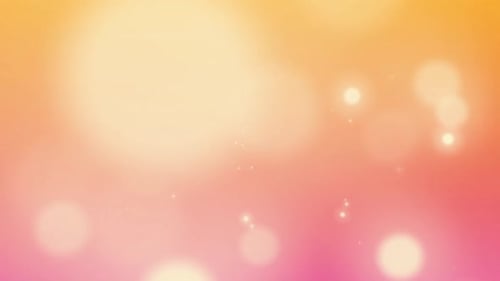 Animation of glowing spots of light moving and twinkling in hypnotic motion on orange background