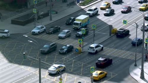 Cars Are Driving Road Timelapse