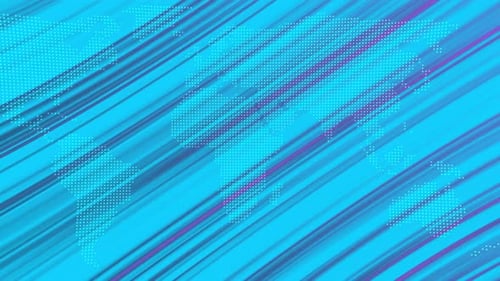 Animated Global Dotted World Map with Diagonal Moving Lines