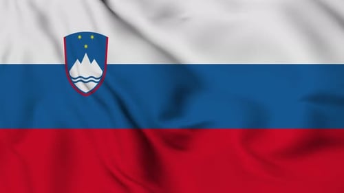 Realistic Waving Flag of Slovenia Animated Loop