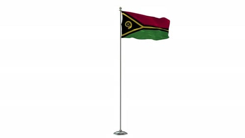 Vanuatu Looping Of The Waving Flag Pole With Alpha