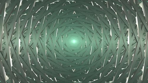 Abstract Hexagon Tunnel with Central Light Loop