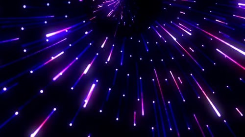 Futuristic Space Tunnel with Neon Light Trails