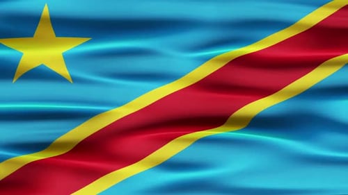 Democratic Republic of Congo Flag Waving Smooth Loop