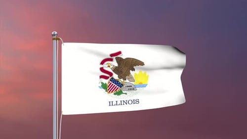 Flagge Illinois 4k