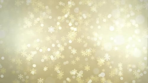 Golden Snowflakes and Bokeh Lights Christmas Background